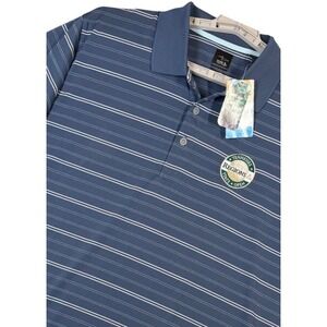 Page & Tuttle Golf Polo Shirt Moisture Wicking Stripe Embrodered Cool Stretch XL